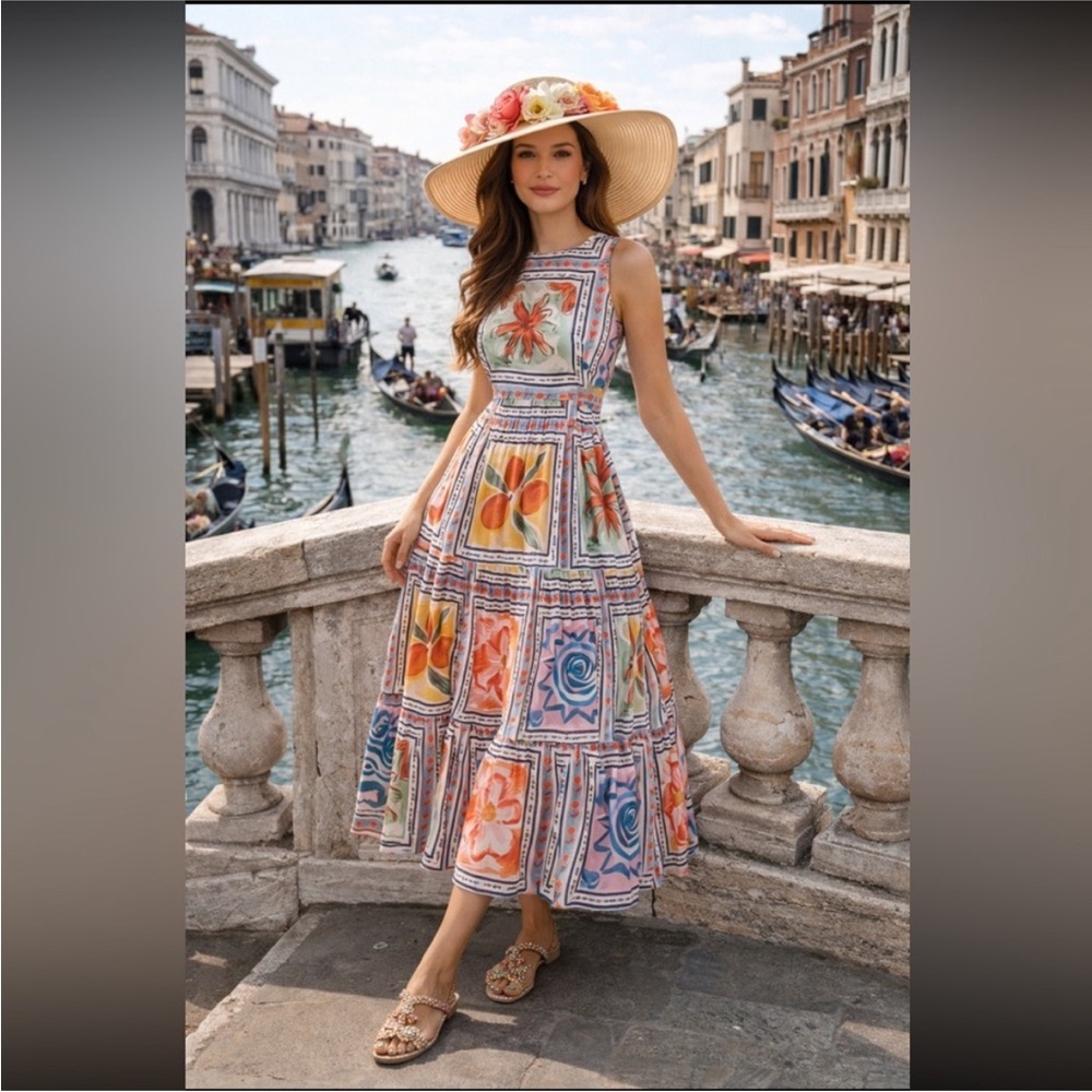 🎉RARE🎉Lingua Franca Marcia Anthropologie NWT 
Sleeveless A-Line Maxi Dress 4